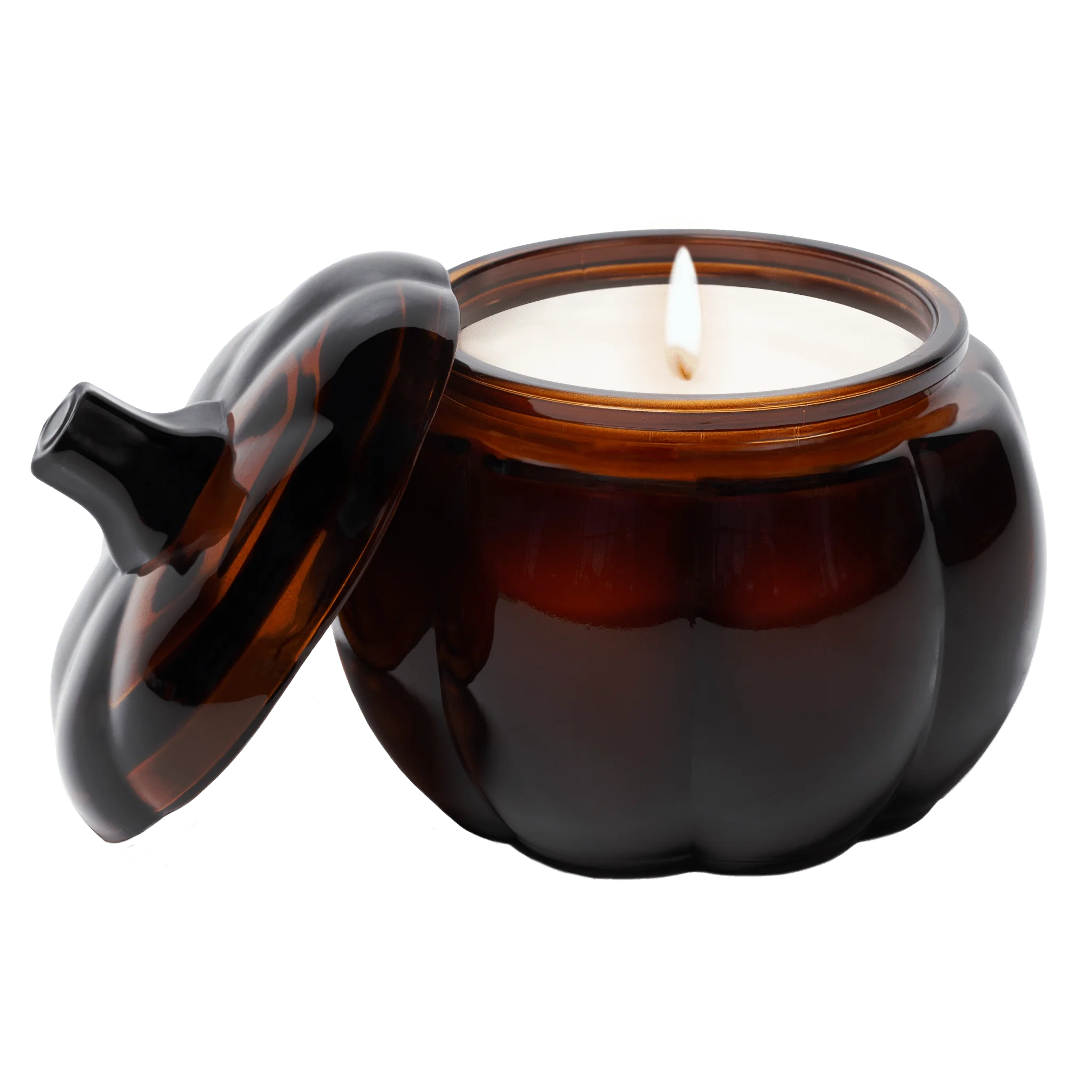 Modern Hello Fall Soy Candle – Amber Glass Pumpkin Jar – 20 oz Smart