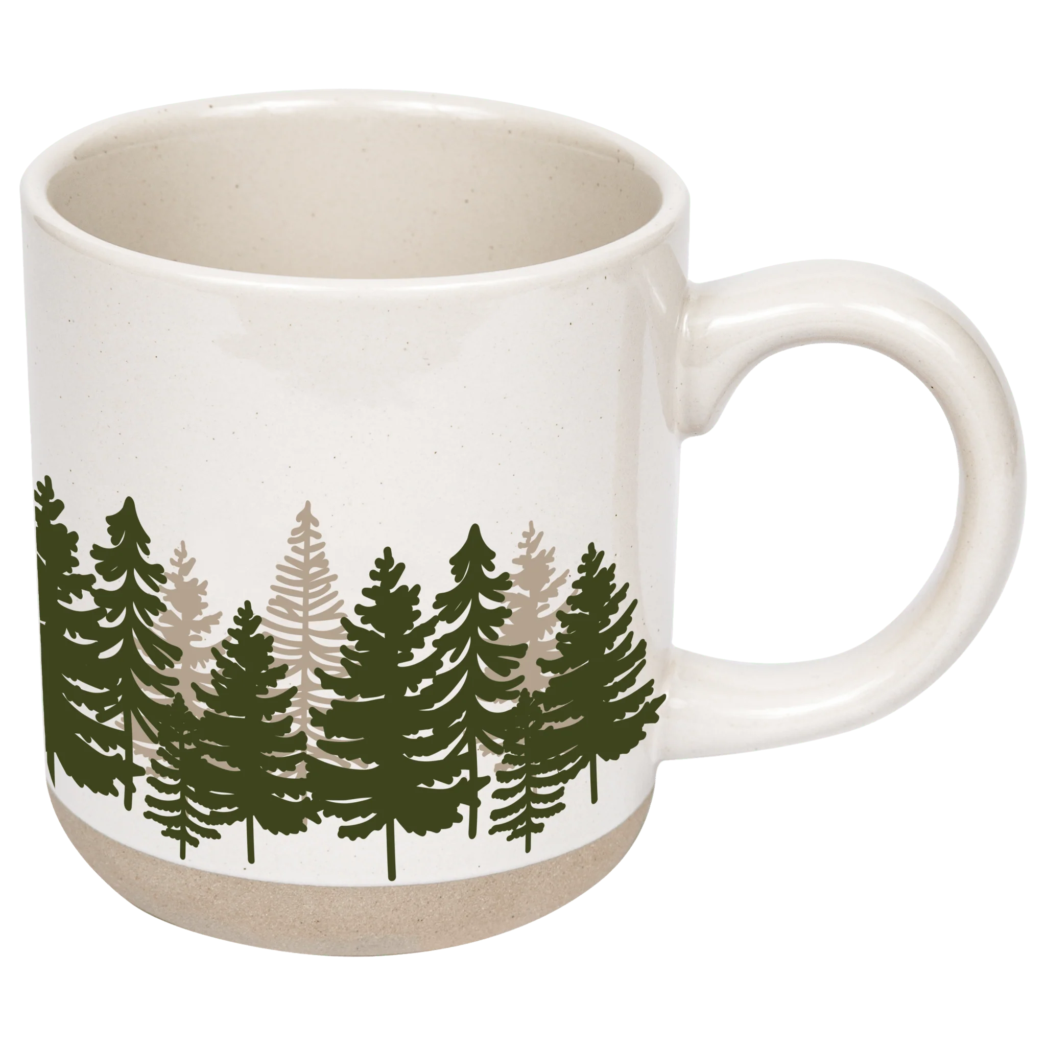 Breathable Forest 14 oz Cream Stoneware Coffee Mug Efficient