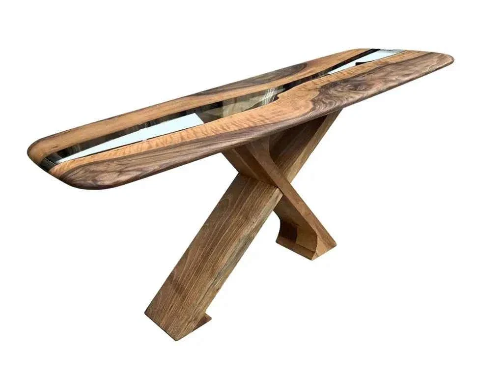 Premium Material Handmade Solid Walnut Console Table for Entryway and Foyer Reliable