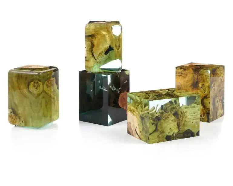Reliable Resin Cube Side Table Epoxy Wood Stool Cube Accent Table Advanced