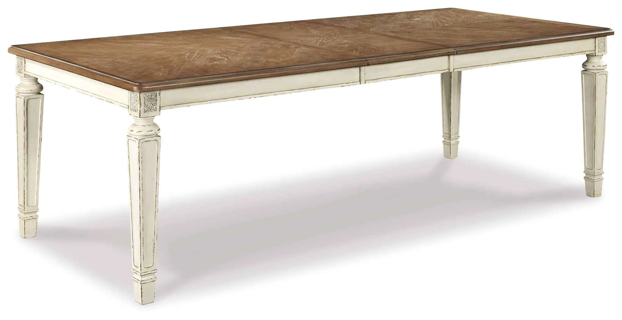 Effective yn – Rectangular Dining Room Extension Table – Chipped White Detailed
