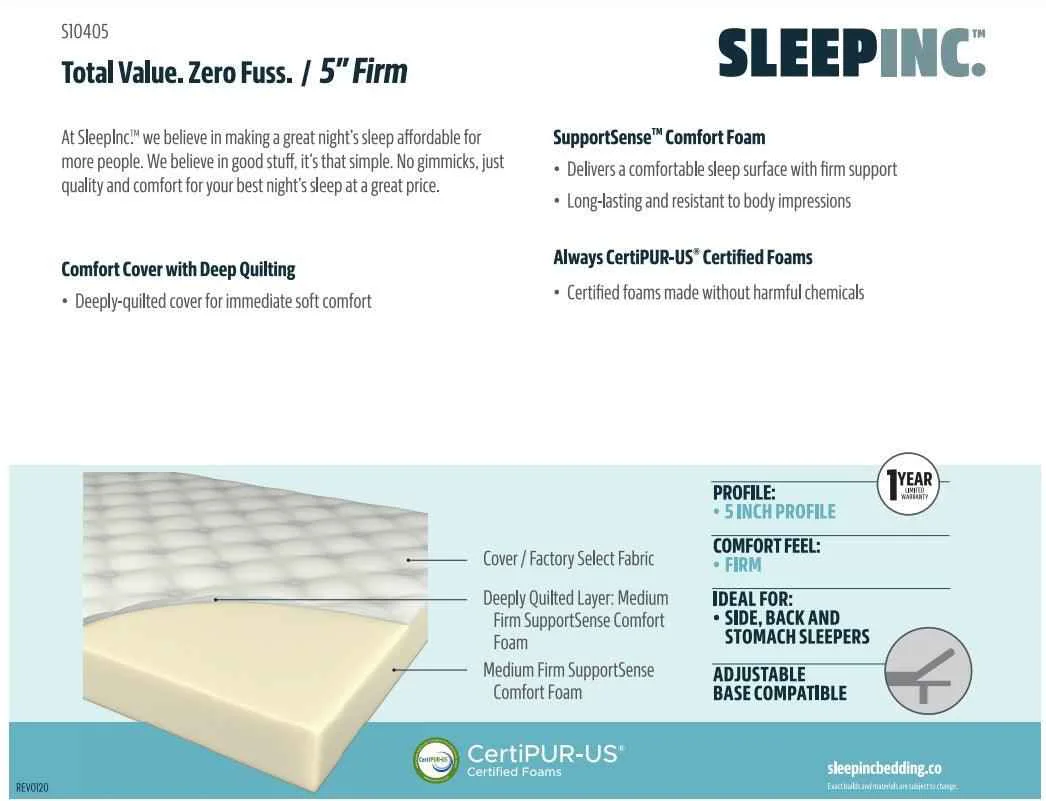 Minimalist Crazy Quilt Foam Mattress Recyclable