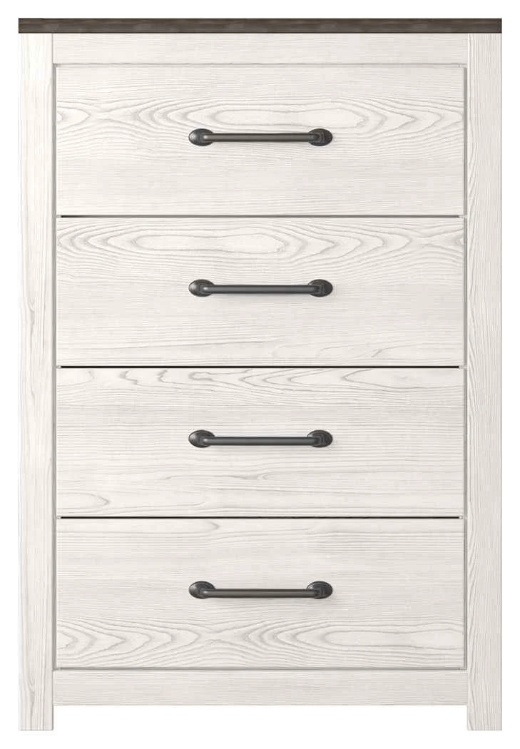 Certified Gerridan – Four Drawer Chest – White Gray Trendy