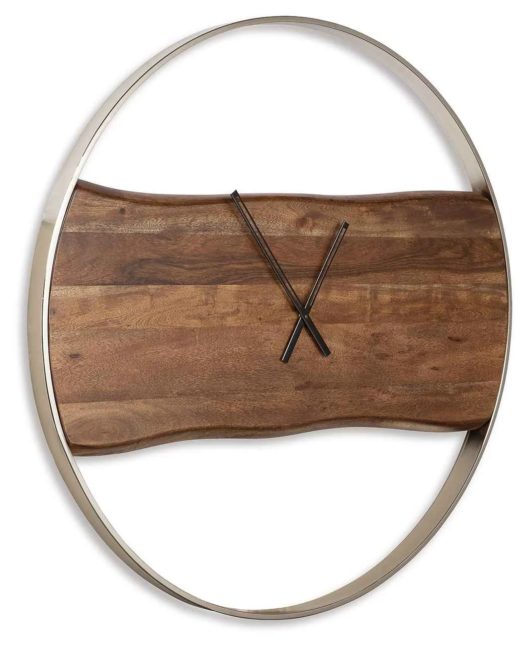 Quality Panchali – Wall Clock – Brown Silver Finish Elegant
