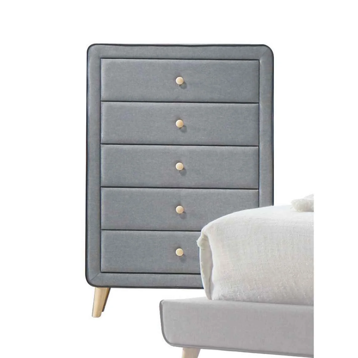 Convenient Valda – Chest – Light Gray Fabric Flexible
