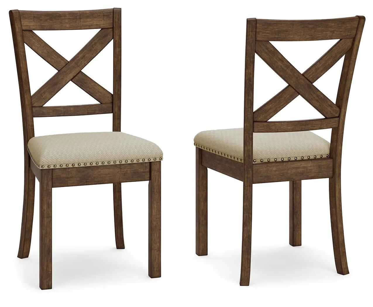 Premium Moriville – Dining UPH Side Chair Set of 2 – Beige Sophisticated
