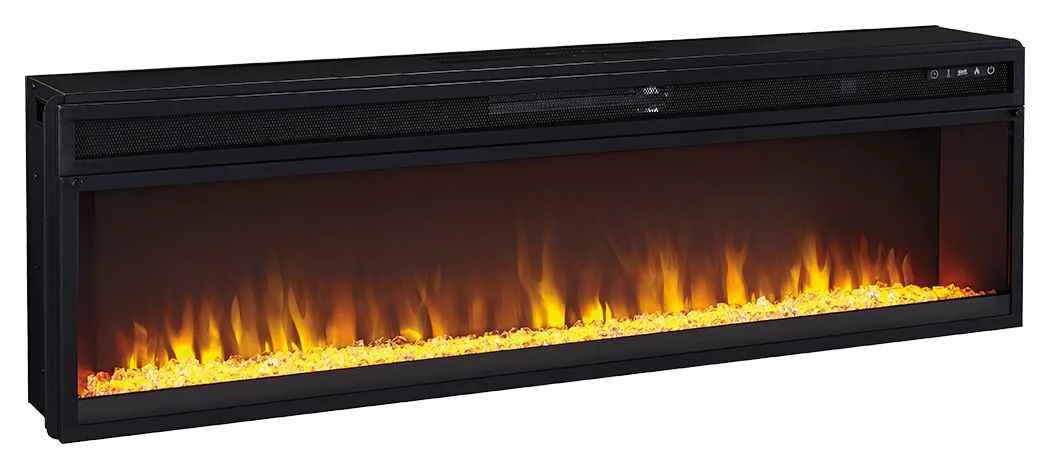 Stylish Entertainment Accessories – Wide Fireplace Insert – Black Selected
