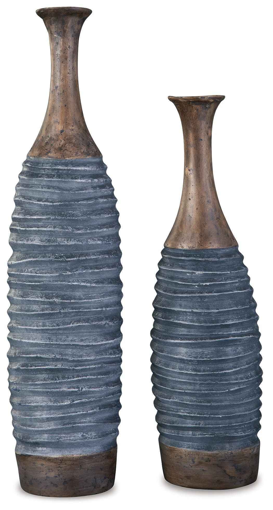 Convenient Blayze – Vase Set Set of 2 – Antique Gray Brown Effective