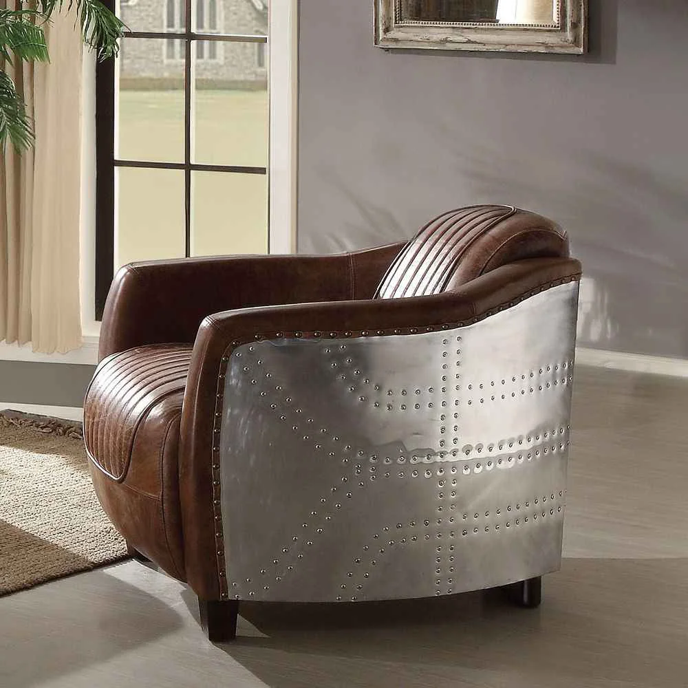 Consistent Brancaster – Chair – Retro Brown Top Grain Leather amp Aluminum Trendy