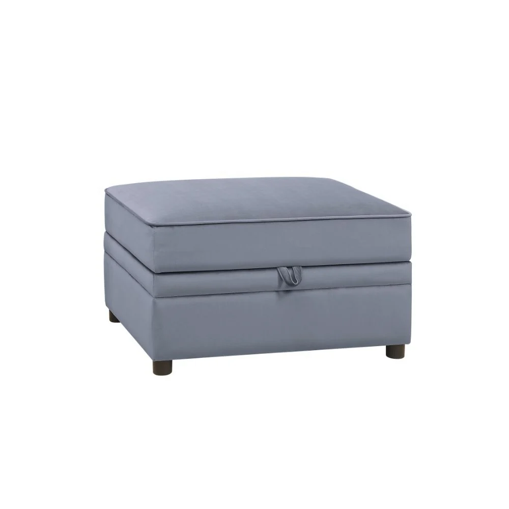 Practical Bois II – Ottoman With Storage – Gray Velvet Environmentally Friendly