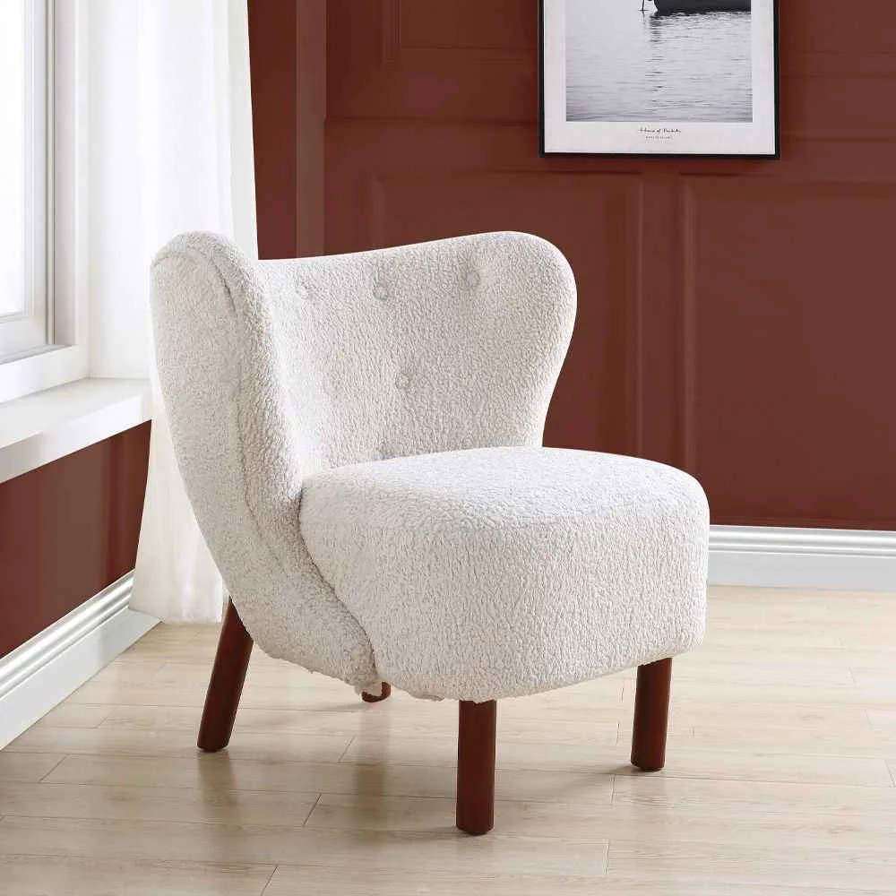 Proven Zusud – Accent Chair – White Teddy Sherpa Elite