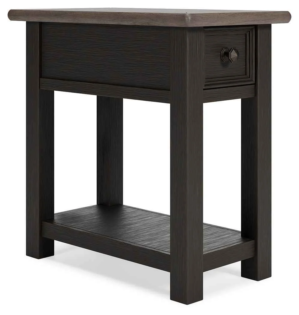 Traditional Tyler Creek – Chair Side End Table – Black Gray Innovative
