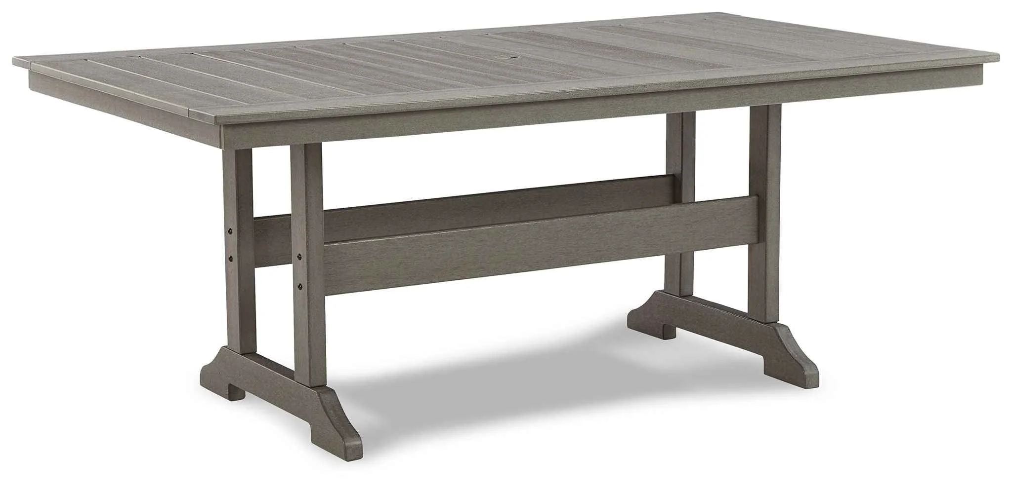 Sophisticated Visola – RECT Dining Table w Umb OPT – Gray Artisan