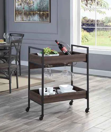 Clean Jerrick – Serving Cart – Walnut amp Black Innovative