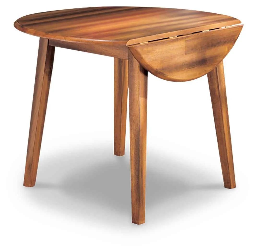 Official Berringer – Round DRM Drop Leaf Table – Rustic Brown Elite