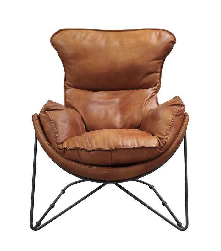 Dependable Thurshan – Accent Chair – Aperol Top Grain Leather amp Black Fashionable