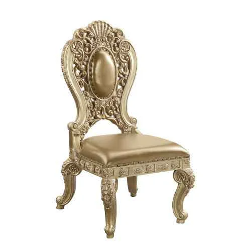 Proven Seville – Side Chair Set of 2 – Synthetic Leather amp Gold High-Performance