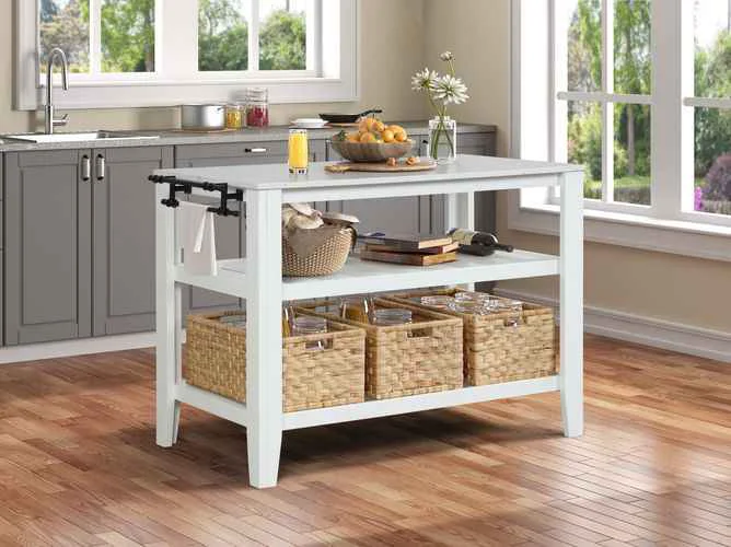 Refined Sezye – Kitchen Island – Marble Top amp White User-Friendly