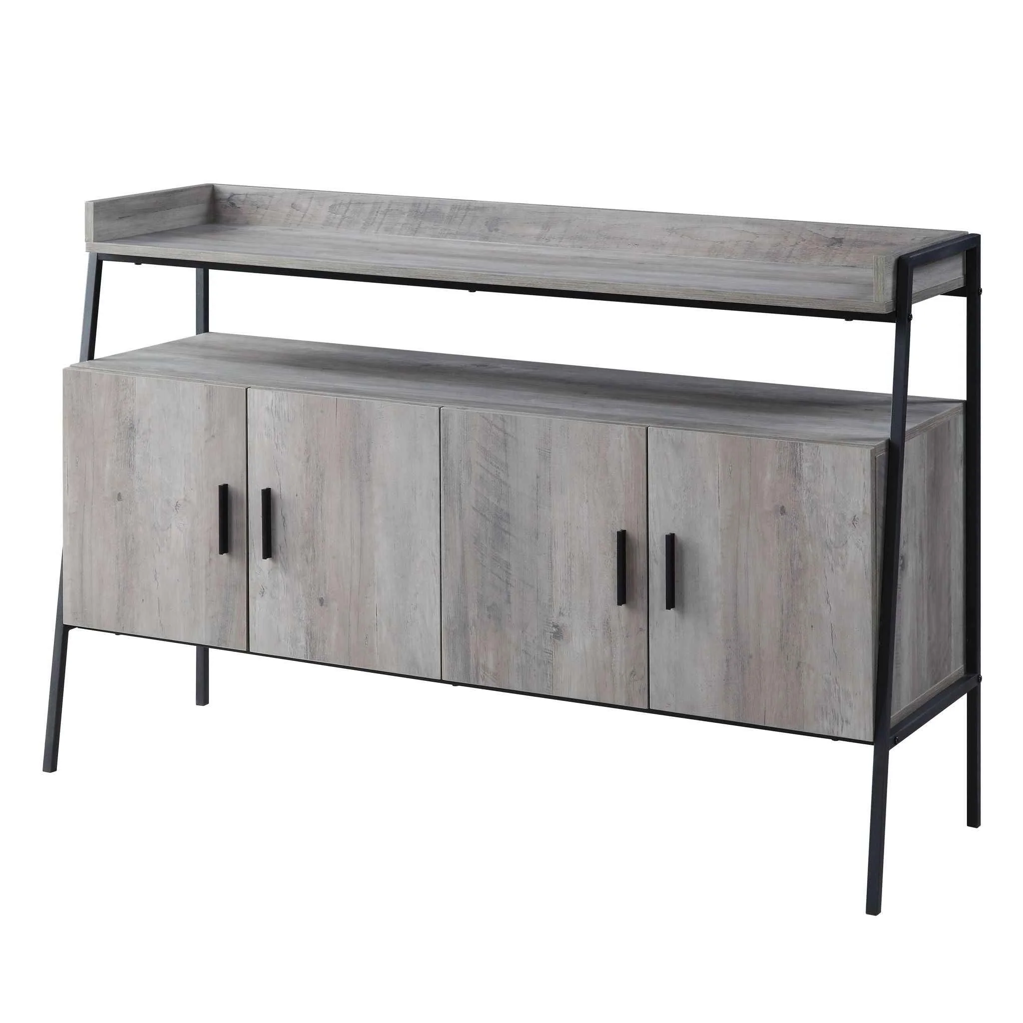 Authentic Samiya – TV Stand – Gray Oak amp Black Effective