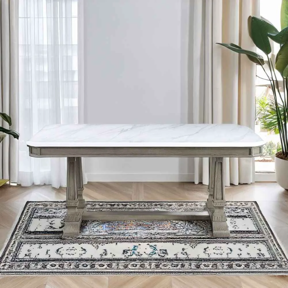 Classic Zumala – Dining Table – Marble Top amp Weathered Oak Effective