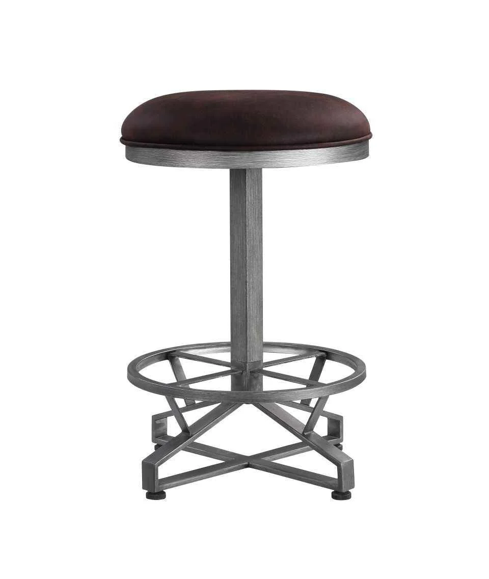 Healthy Evangeline – Counter Height Stool Set of 2 – Rustic Brown Fabric amp Black Durable