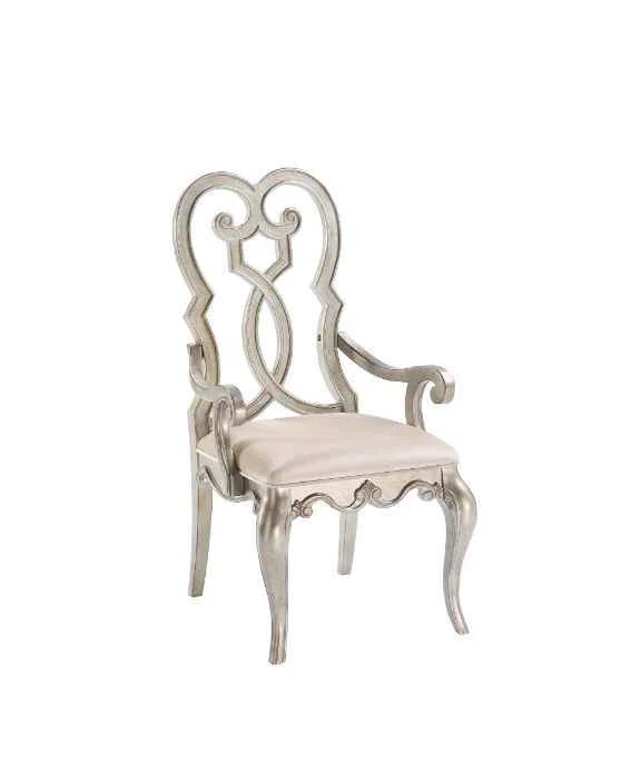 Consistent Esteban – Arm Chair Set of 2 – Ivory Velvet amp Antique Champagne Trendy