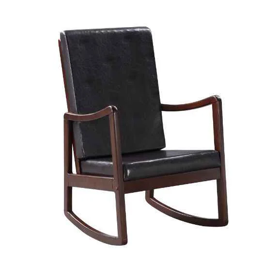 High-Performance Raina – Rocking Chair – Dark Brown Synthetic Leather amp Espresso Crafted