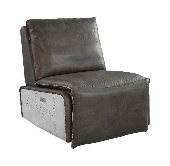 Recyclable Metier – Power Motion Recliner – Gray Top Grain Leather amp Aluminum Next-Generation