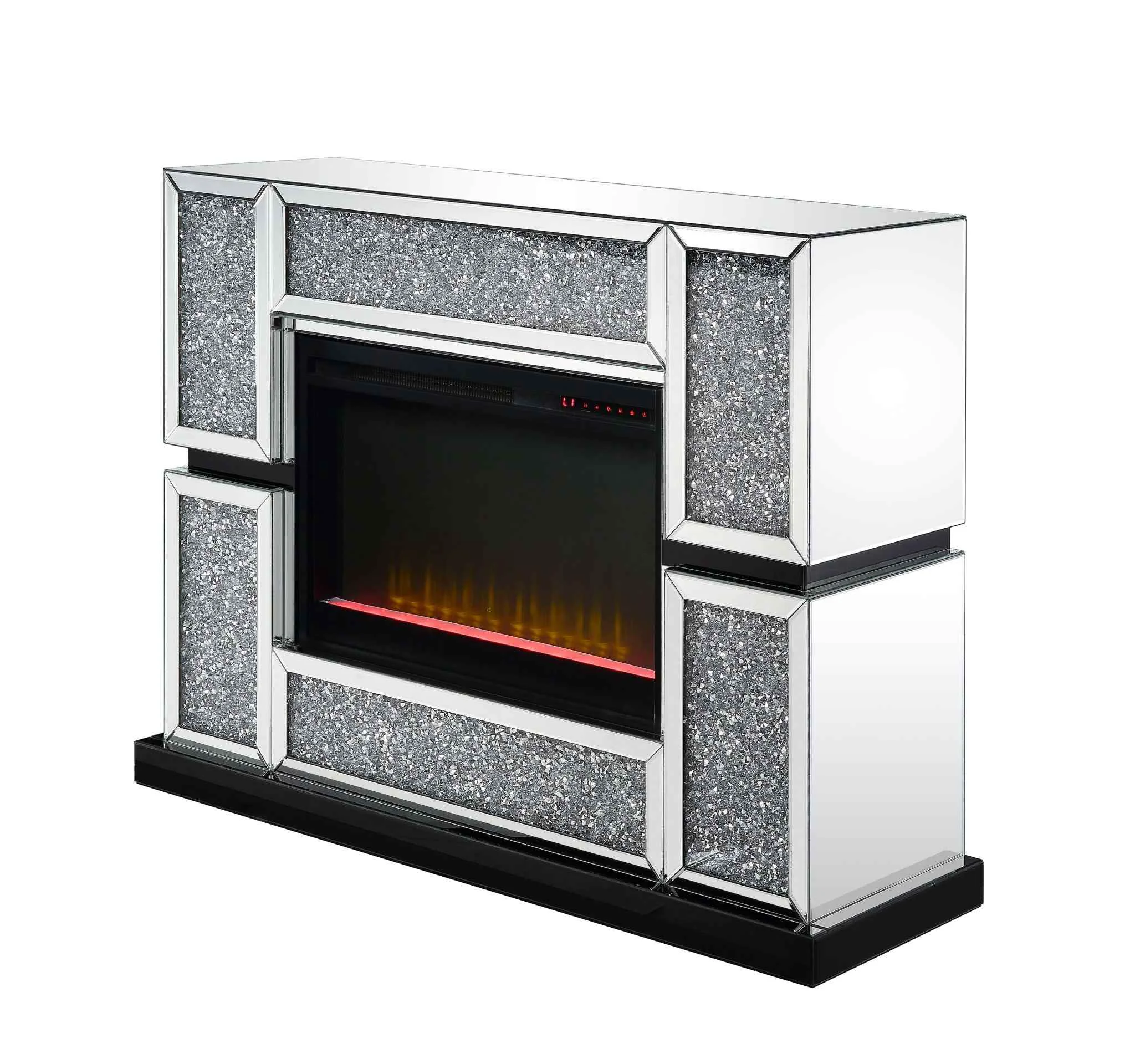 Effective Noralie – 48 quot X 15 quot Fireplace – Mirrored amp Faux Diamonds Luxury