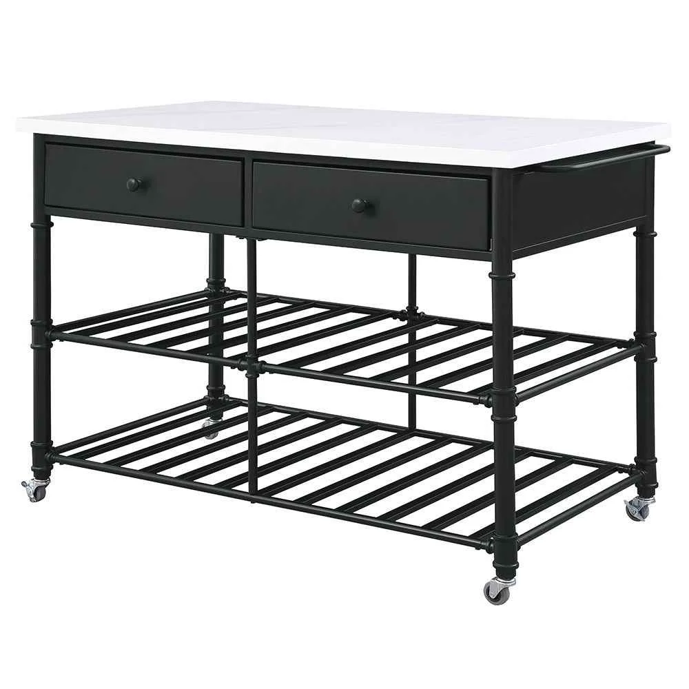 Clean Emery – Kitchen Island – White Cultured Marble Top amp Gray Certified