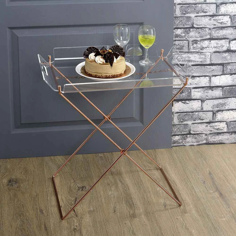 Optimized Cercie – Tray Table – Clear Acrylic amp Copper Pure