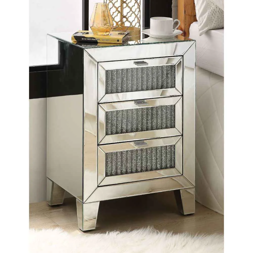 Recyclable Noralie – 26 quot Accent Table – Mirrored amp Faux Diamonds Reliable