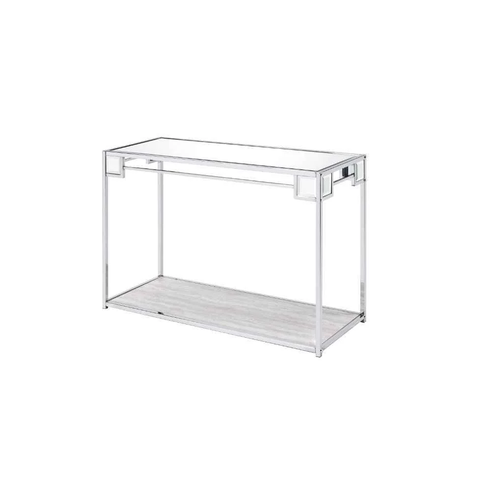 Elegant Asbury – Console Table – Mirrored amp Chrome High-Performance