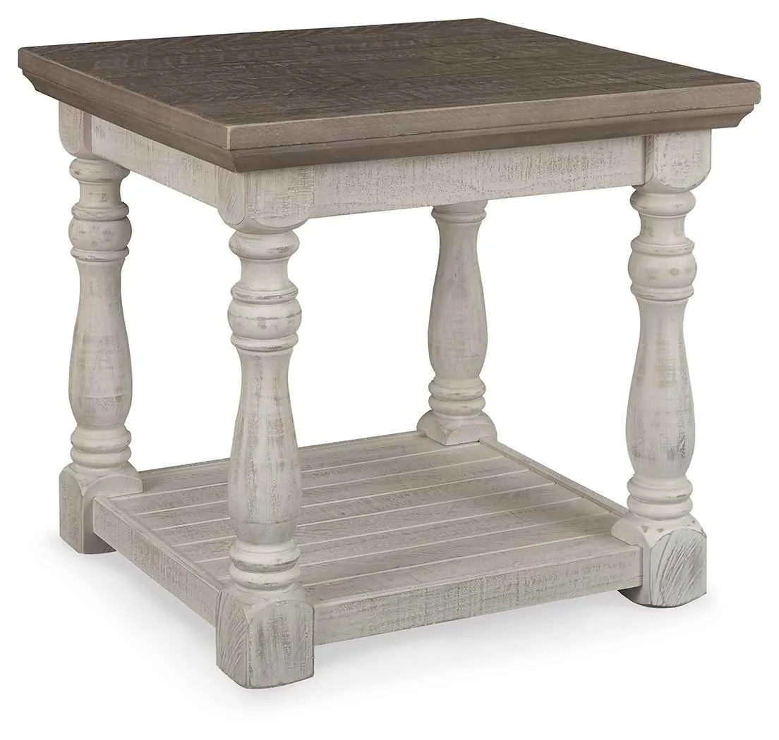Durable Havalance – Rectangular End Table – Gray White Responsible