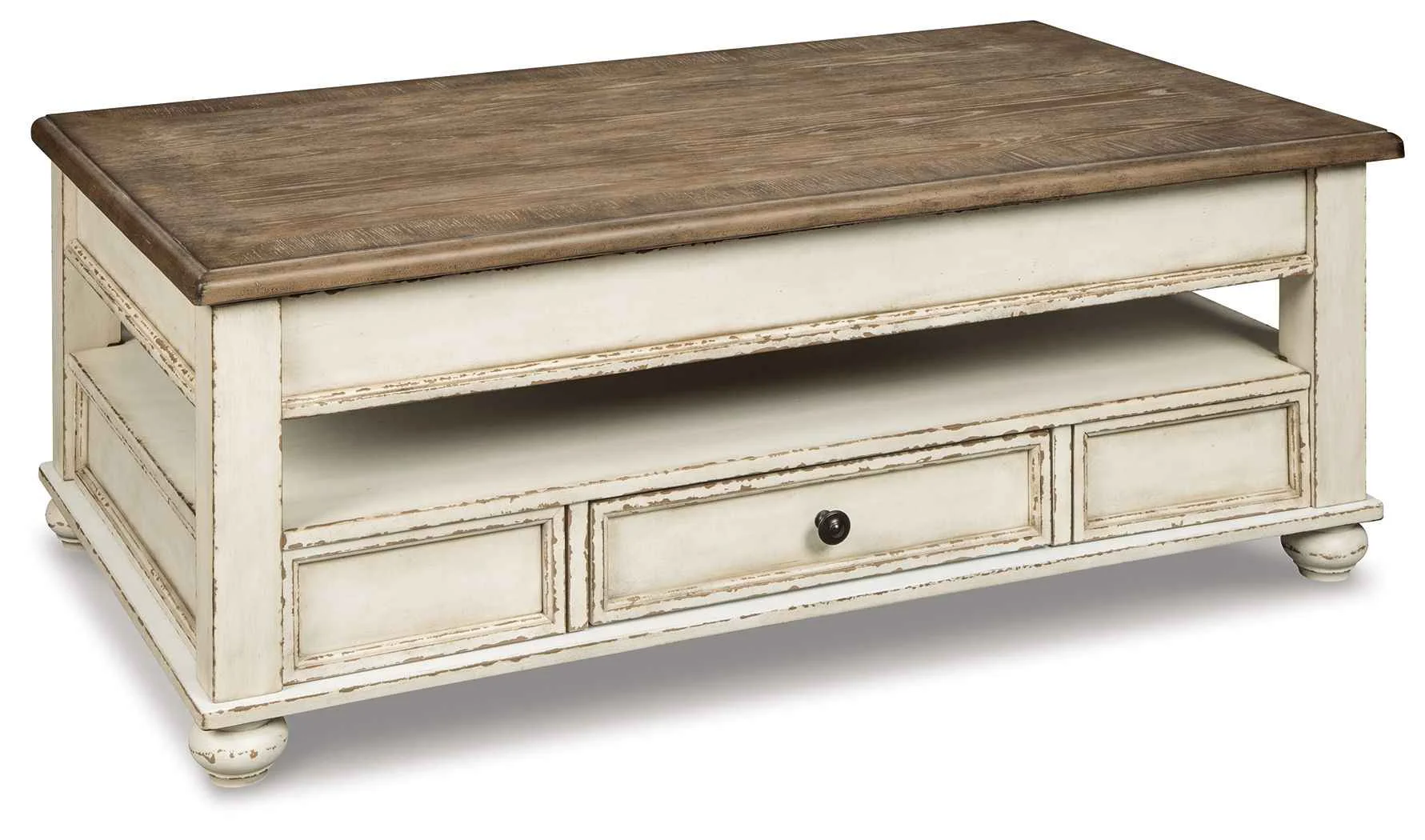 Clean yn – Lift Top Cocktail Table – White Brown Trendy