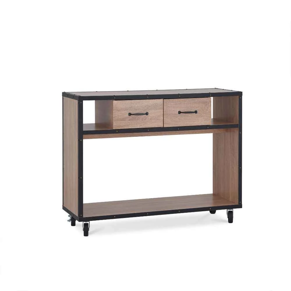 High-End Bemis – Accent Table – Weathered Light Oak Genuine
