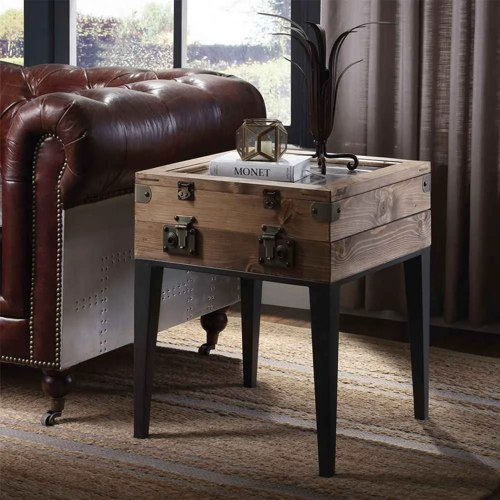Comfortable Kolin – Accent Table – Rustic Oak amp Matte Gray Excellent