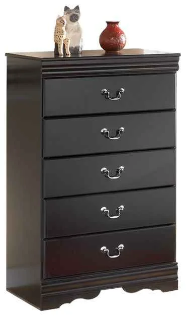 Verified Huey Vineyard – Five Drawer Chest – Black Contemporary