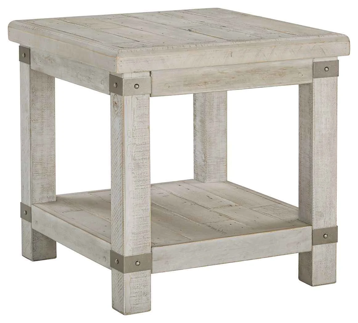 Durable Carynhurst – Rectangular End Table – White Wash Gray Pure