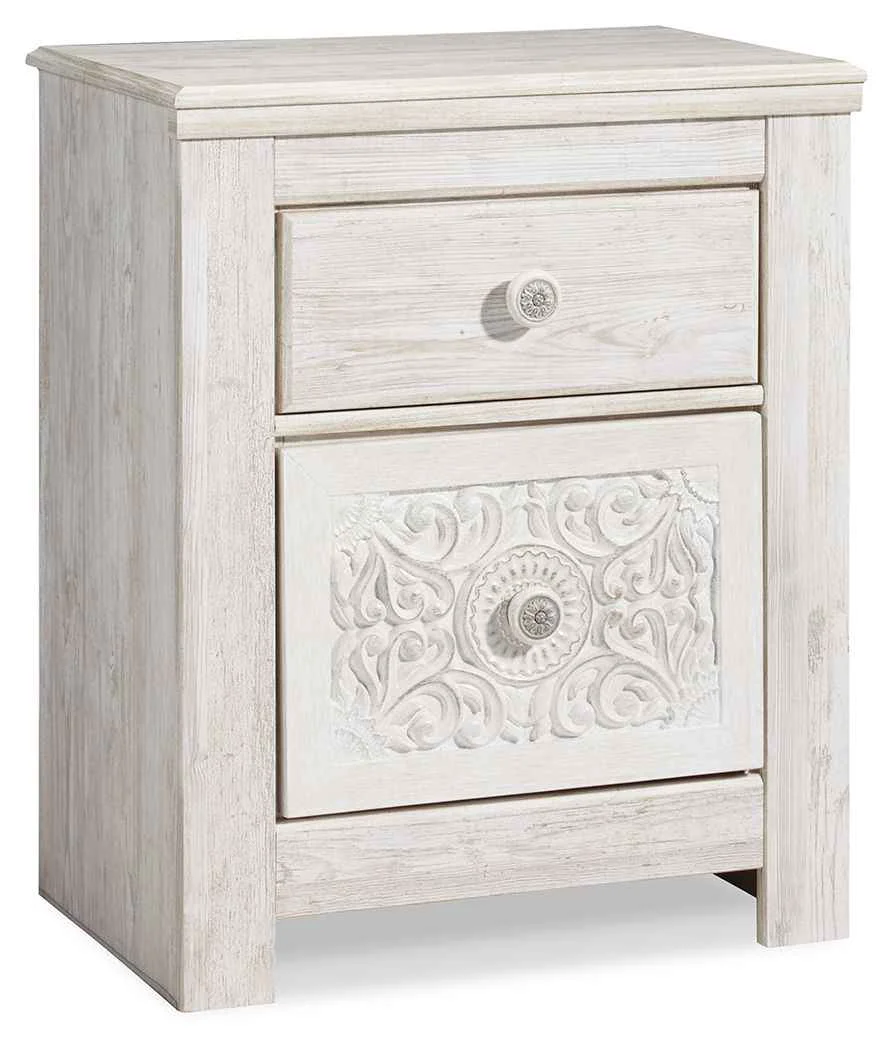 Specialty Paxberry – Two Drawer Night Stand – Whitewash User-Friendly