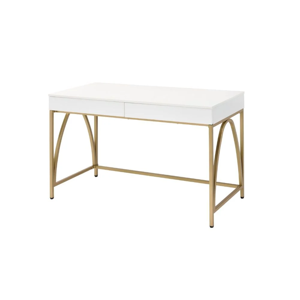 Functional Lightmane – Writing Desk Same Ac00900 – White High Gloss amp Gold Verified