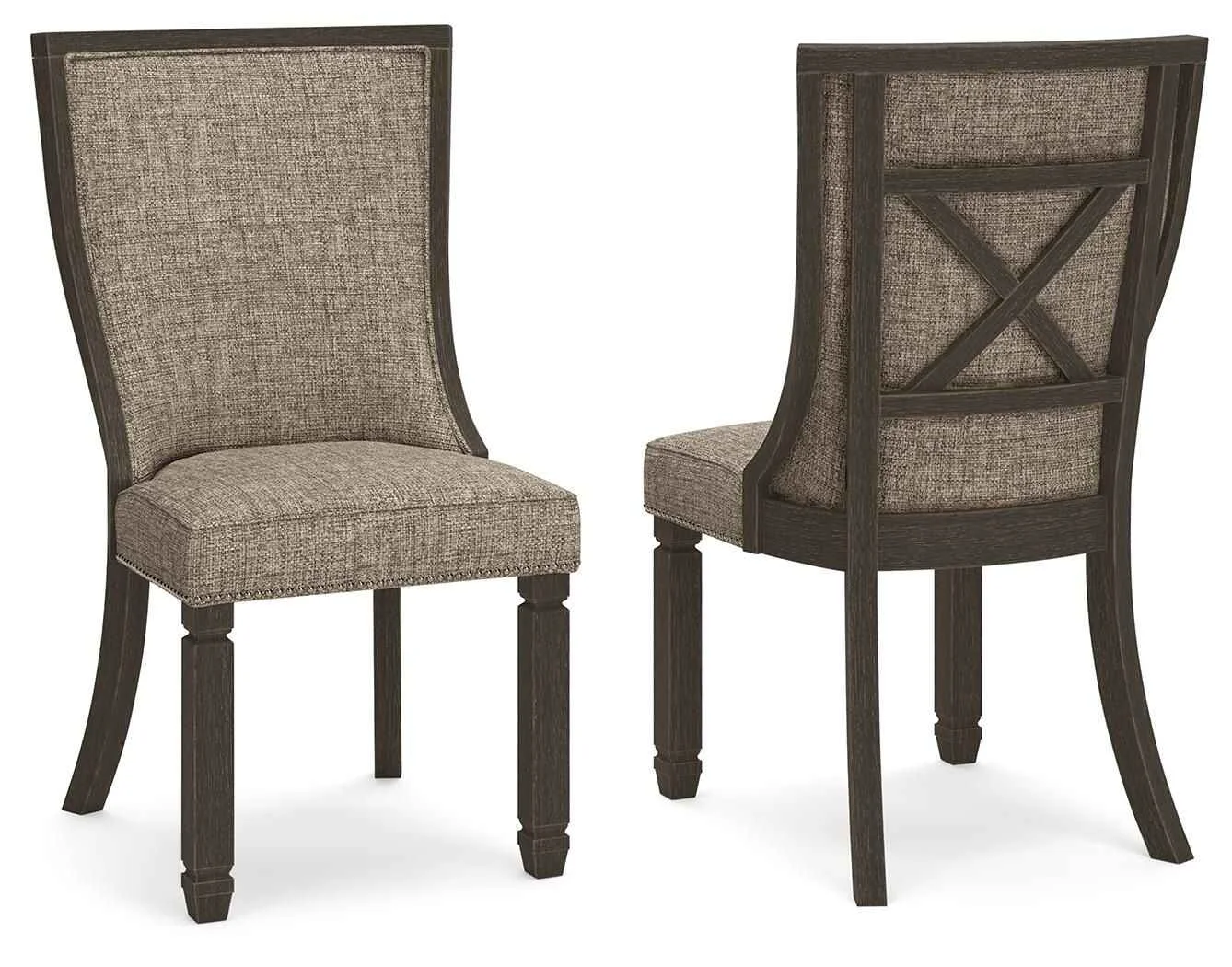 Secure Tyler Creek – Dining UPH Side Chair Set of 2 – Framed Back – Black Grayish Brown Certified