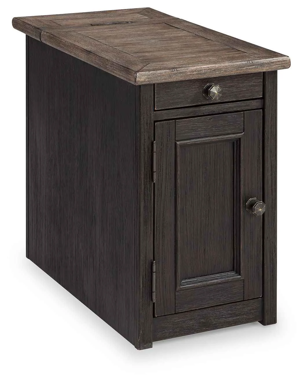 Durable Tyler Creek – Chair Side End Table – Grayish Brown Black Lightweight