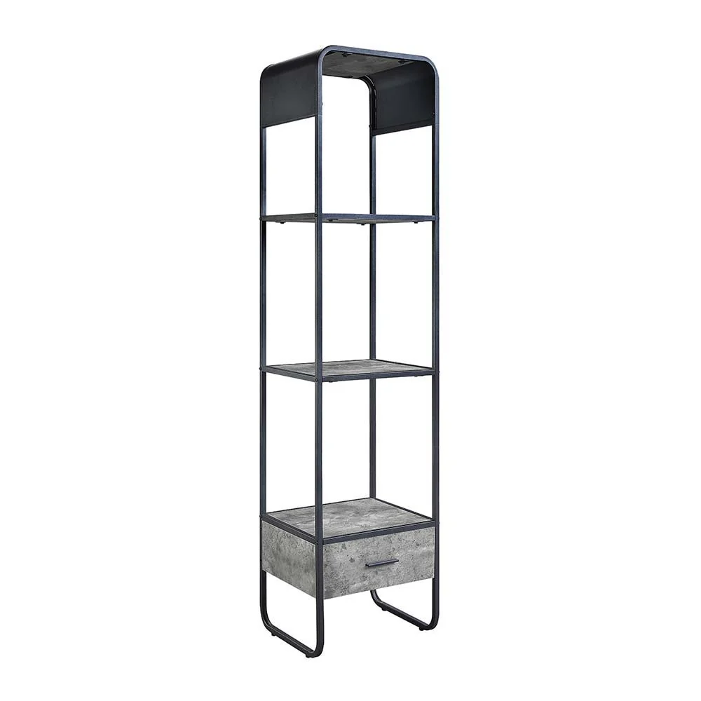 Pure Raziela – TV Stand Side Pier – Concrete Gray amp Black Elite