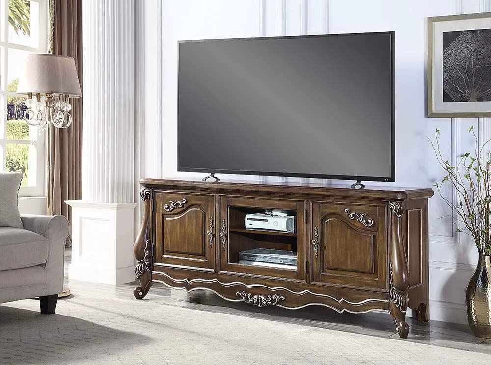 Specialty Latisha – TV Stand – Antique Oak Verified