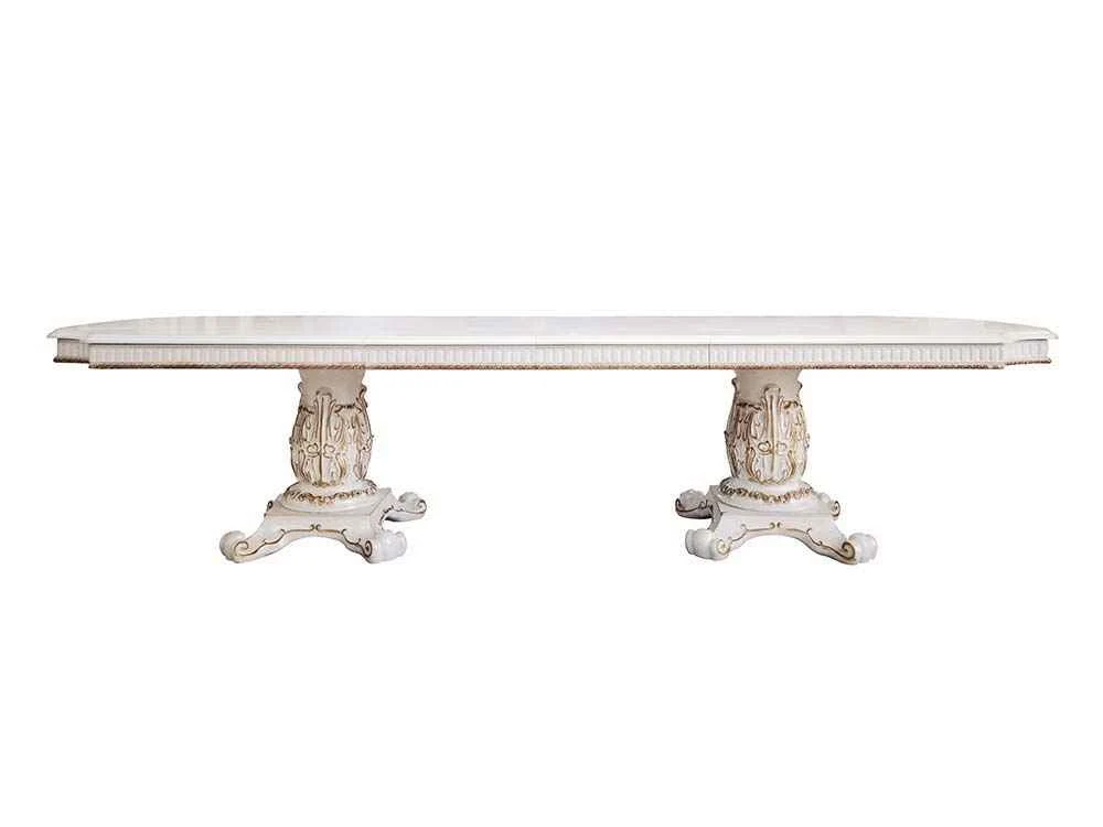 Smooth Vendome – 30 quot Dining Table With Pedestal Base – Antique Pearl Minimalist