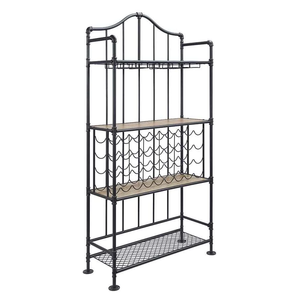 Unique Edina – Wine Rack – Oak amp Sandy Black Authentic