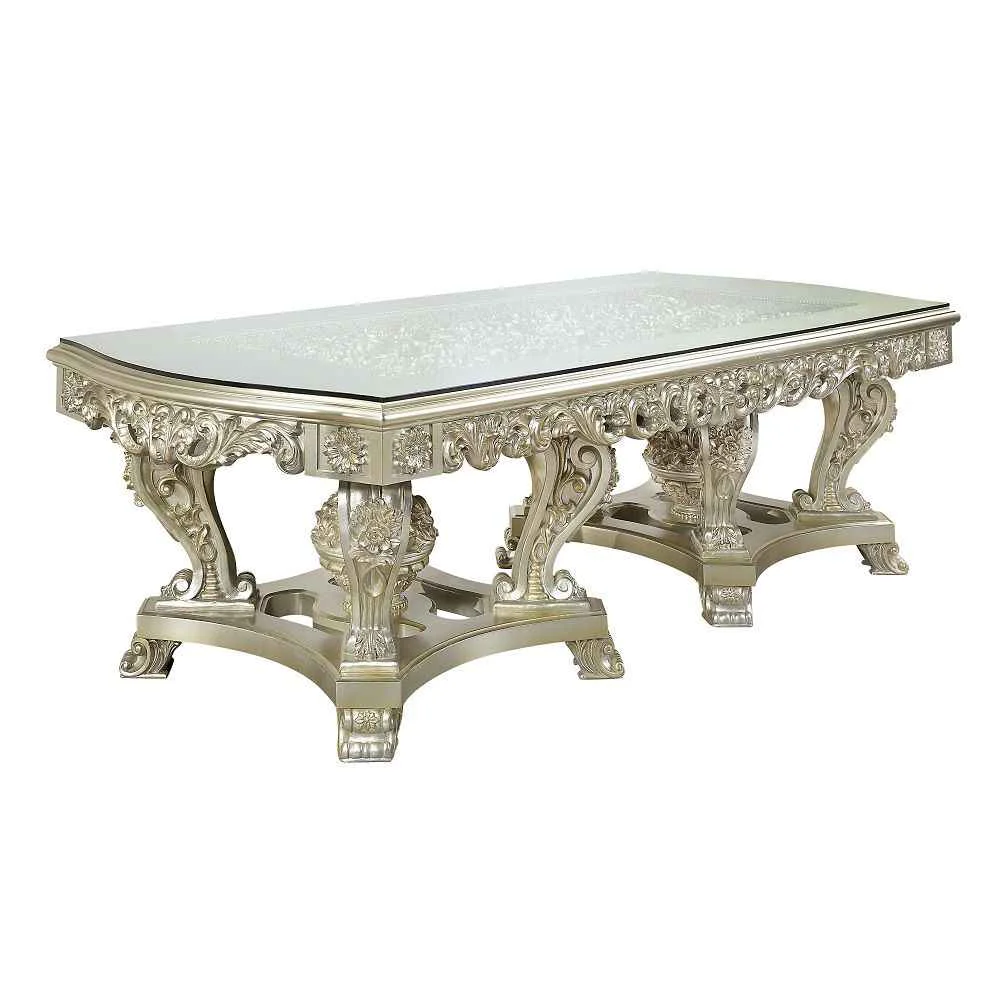 Unique Sorina – Dining Table – Antique Gold Traditional
