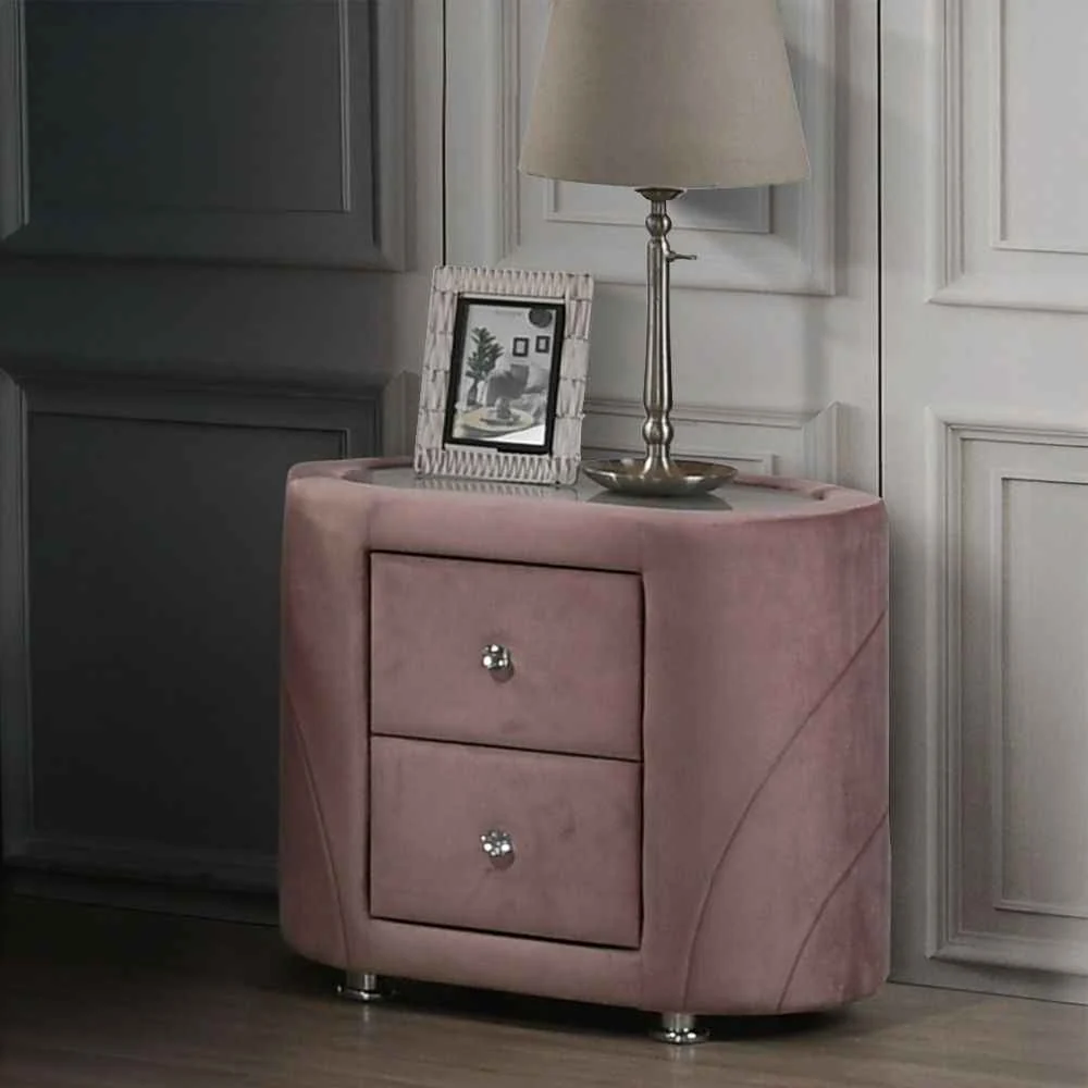 Easy-to-Use Salonia – Nightstand – Pink Velvet Excellent