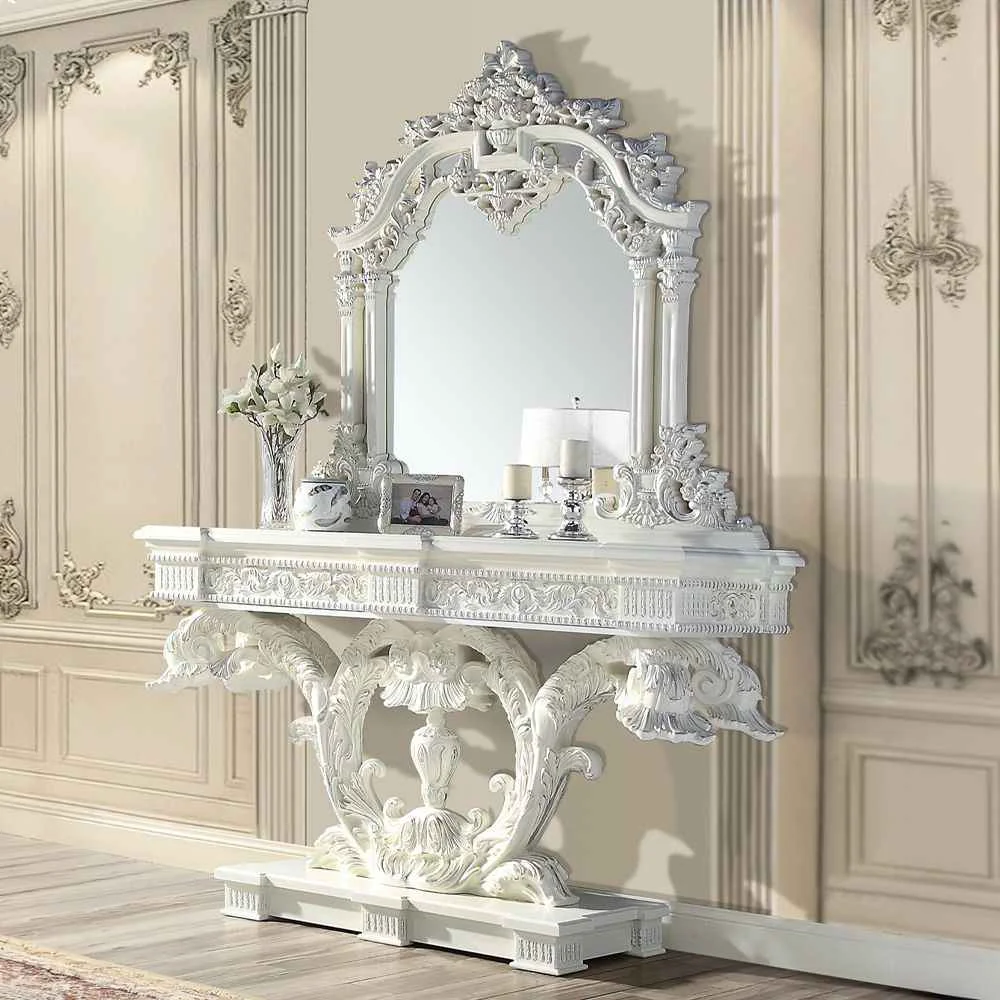Convenient Vanaheim – 54 quot Mirror – Antique White Artisan